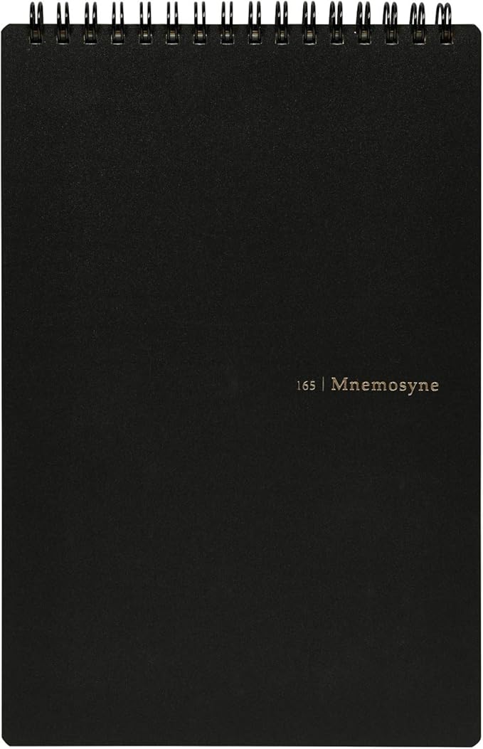 Maruman MNEMOSYNE Notebook 9.06 x 5.83 Inches (Vertical A5), 5mm-squared, Double-sided, 70 Sheets (N165)