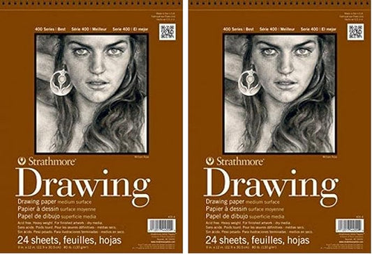 Strathmore (400-1 400 Series Drawing Pad, Medium Surface, 4"x6", 24 Sheets (Pack of 2)