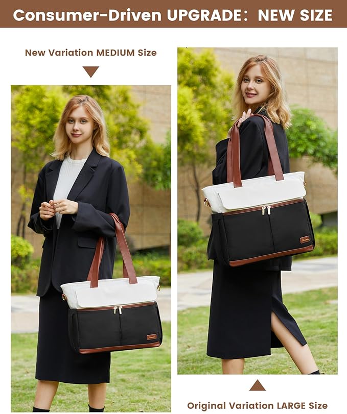 LOVEVOOK Upgrade Version Work Bags for Women 15.6 Inch Laptop Bag Large Capacity Mutiple Pockets Teacher Bag Water Resistant Canvas Tote Bag Purse for Office Travel Nurse Teacher, Dark Purple-Black