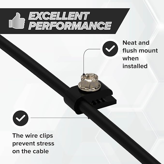 THE CIMPLE CO - Mini Wire Cable Clips, Electrical Wire Cable Clip, 1/10 in (3 mm) Screw Clip and Fastener, Black (10 Pieces per Bag)