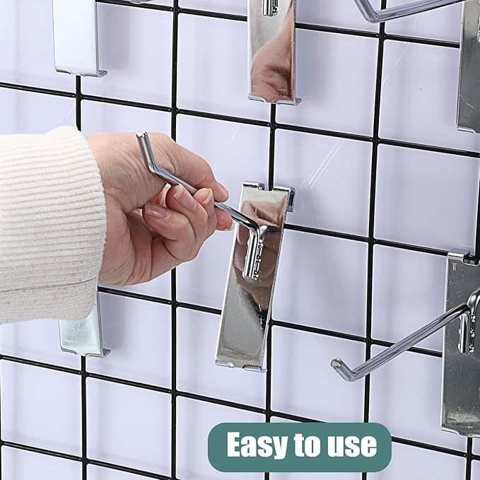 Sumnacon 35 Pack Gridwall Hooks - 6 Inch Gridwall Hook for Gridwall Panel,Metal Grid Wall Hooks and Hangers,Sturdy Gridwall Accessories for Home Garage Workshop Retail Display, Black