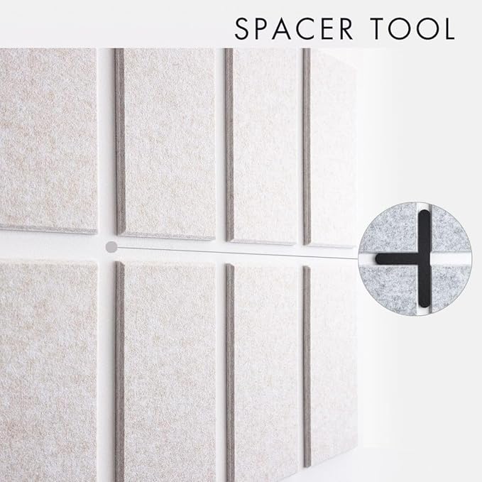 Large Bulletin Board 48x36- Office Wall Organizer to Replace Your Old Cork Boards for Walls for Office Decor - 24-Pack Felt Wall Tiles for Use in Home Office Decor as Photo Board (Limestone)
