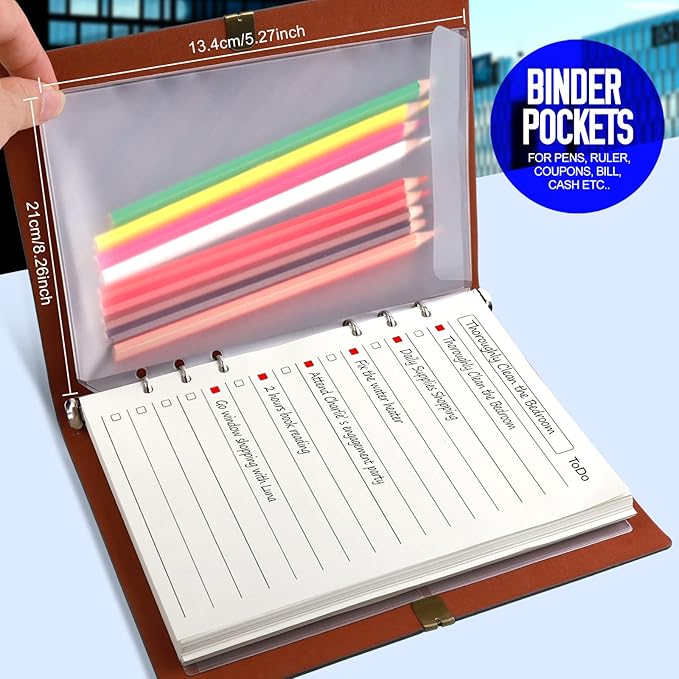 LEOBRO To Do List A5 Refill Paper, A5 Daily Planner Binder Insert Paper, with Page Marker, Paper Sheets for Stationery, 90 Sheets/180 Pages