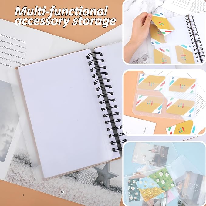 Premium Clear Binder Zipper Folders - 12PCS A5 Size 6 Holes Binder Inserts, Document Filing Bags for 6-Ring Notebook Loose Leaf Bags