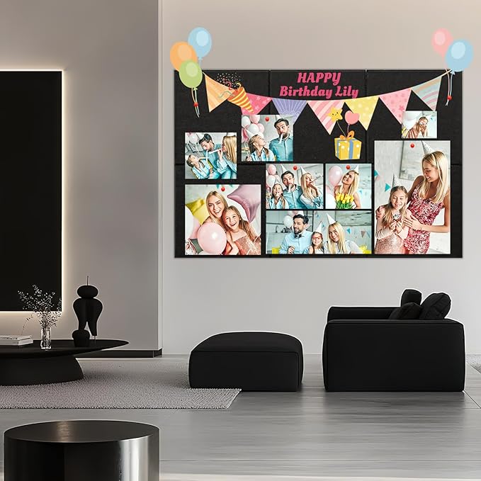 Large Bulletin Cork Boards for Walls 36" x 48", Black Bulletin Board for Office, 12 Pack Cork Felt Boards Tiles for Classroom Decor, Pin Board with Pushpins, Office Essentials