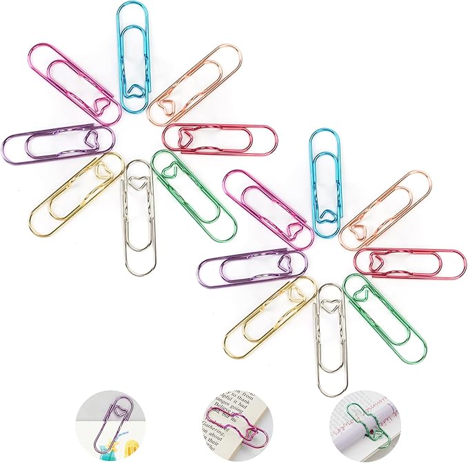 Paper Clip Pen Holder, Metal Pen Clips for Notebook - 16 Pcs Colorful Pen Clip Holder Planner Accessories, Colorful Cute Pen Clips (Only for Pens with a Thickness of Less Than 0.5 Inches)