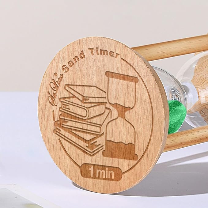 SuLiao Wooden Sand Timer Wood Turquoise Sand Clock, Small Watch 1 Min Timer, Hour Glass Sandglass for Home, Reloj De Arena, Game, Classroom Office, Decorative,