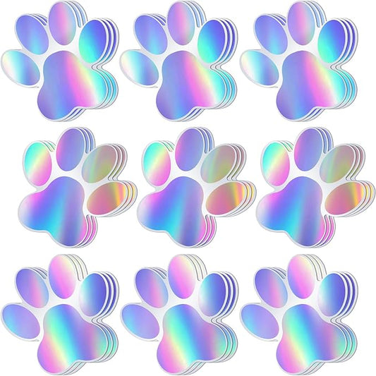 Junkin 60 Pcs Mini Paw Prints Cutouts Accents Bulletin Board Patrol Table Decorations Wall Decal Poster for Kids Educational School Home Party Supplies(Multi Color)