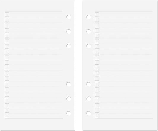 Discagenda Planner Insert Refills 6-Hole Ringbound 60 Sheets 120gsm 80lb 3.8x6.7in (List, Personal)