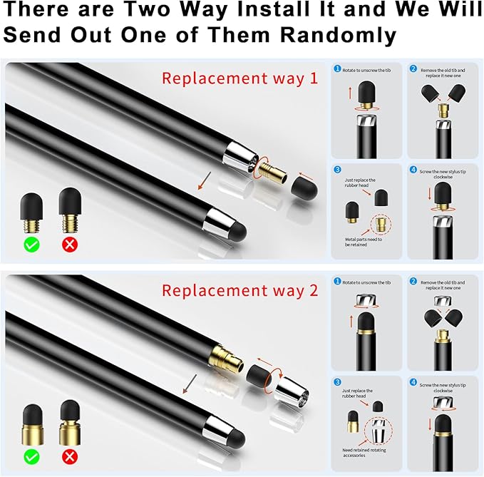 Stylus Pen for Touchscreen,5 PCS Stylus,Stylus 2-in-1 High Sensitivity Precision Suitable for Touch Screens of iPhone/ipad/Android Tablet(Black)