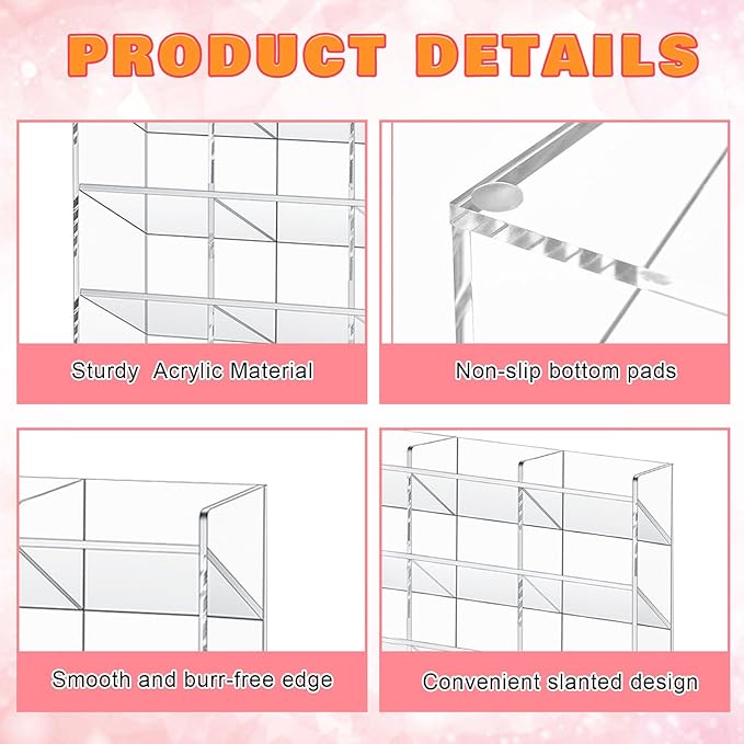 Acrylic Pen Organizer Storage for 350 Markers Vertical Marker Organizer Acrylic Pen Display Holder for Office Desk Desktop Stationery Pencil Storage, Clear, 18 x 4 x 12.4 Inch