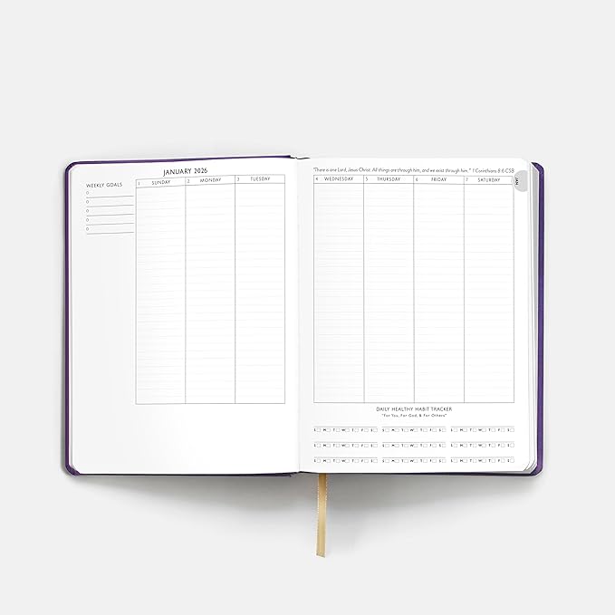 Christian Planner 2026 Daily Planner - Faith Based Monthly and Weekly Planner, Vision Board, and Habit Tracker - 2026 Calendar, Personal Organizer and Devotional Journal (Spiral, Pine)