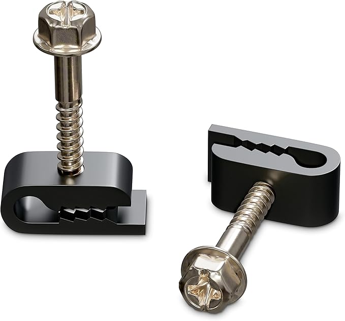 THE CIMPLE CO - Mini Wire Cable Clips, Electrical Wire Cable Clip, 1/10 in (3 mm) Screw Clip and Fastener, Black (50 Pieces per Bag)