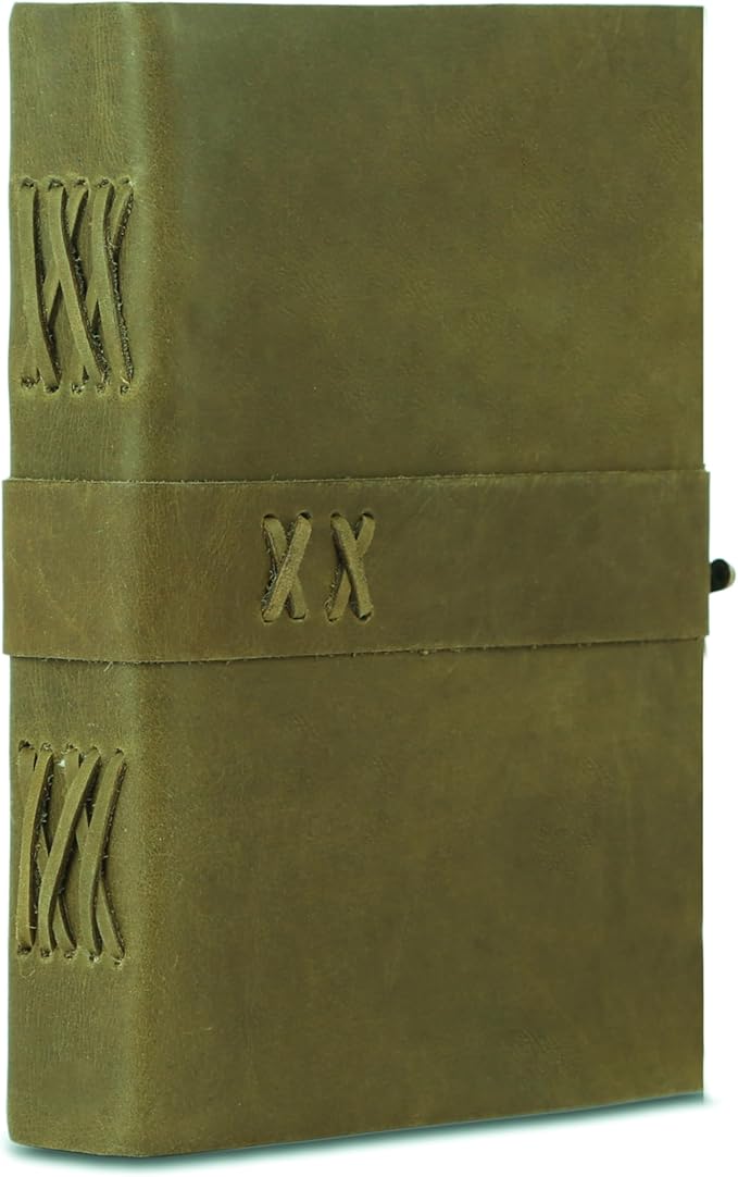 Vintage Leather Journal Handmade Buffalo Deckle Edge Paper – Leather Bound Journal for Women Men Vintage C-Lock Closure Ideal for Writing & Travel for Artists