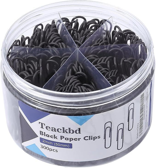 300Pcs Large Paper Clips,2 Inch Paper Clip,Jumbo Paperclips Great for Office Supplies, School(Black)