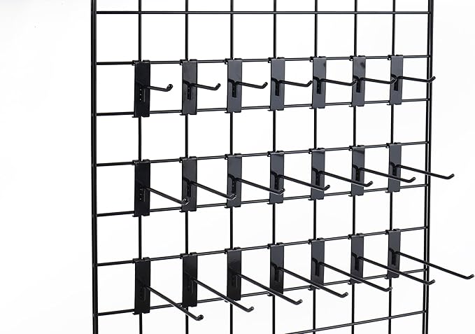 Gridwall Hooks 4 Inch,50PC Display Hooks for Grid Wall, Heavy Duty Gridwall Hook for Grid Wall Panel, Gridwall Peg Hook,Black