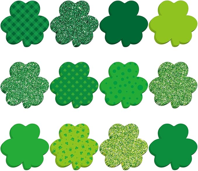 600 Sheets St Patrick's Day Sticky Notes, Lucky Shamrock Notepads Irish St. Patrick's Day Memo Pads for Home Office School Party Supplies