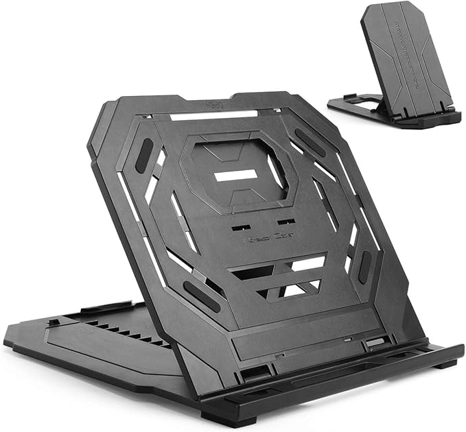 Drawing Tablet Stand, Laptop Stand for Tablet Display, 9 Levels Adjustable Angles with a Built-in Phone Holder, for 12-17 inch Drawing Tablet, Smartphones