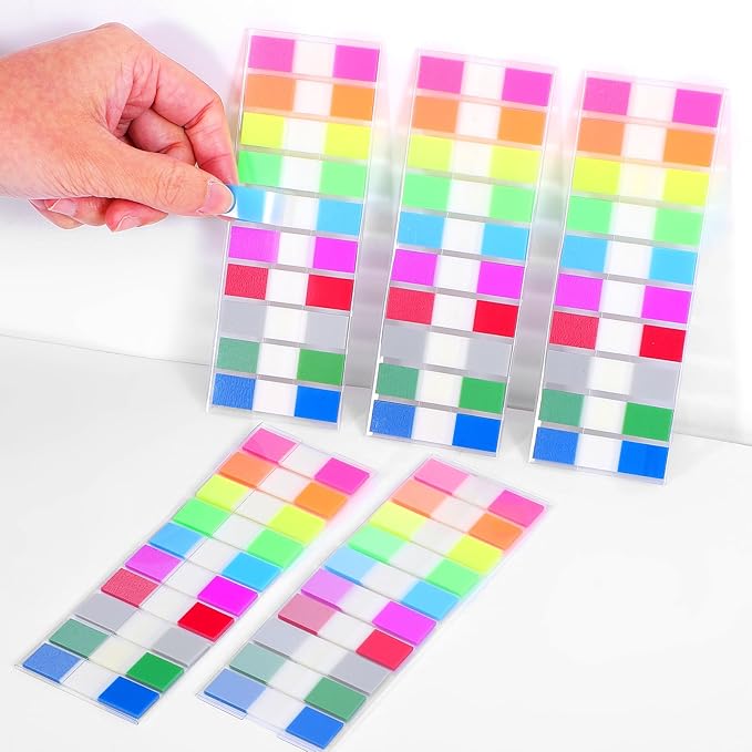 1600Pcs Book Annotation Tabs Sticky Tabs for Notebooks Page Markers Book Clear Sticky Notes Writable Small Colored Stickys Pop Up Index Tab for Planner Classify Files Teacher Supplies