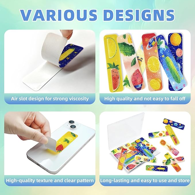 90PCS Sensory Stickers – 2 Textured Surface, Storage Box Included – Sensory & Calming Strips for Office, Classroom Desk, Teachers, Adult Stickers for Anxiety Relief, Stress (Cartoon)