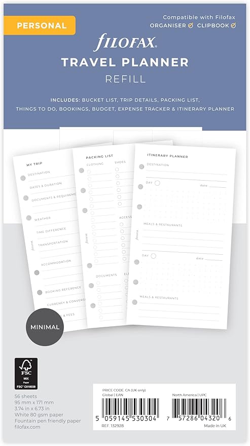 Filofax Personal size Travel Planner