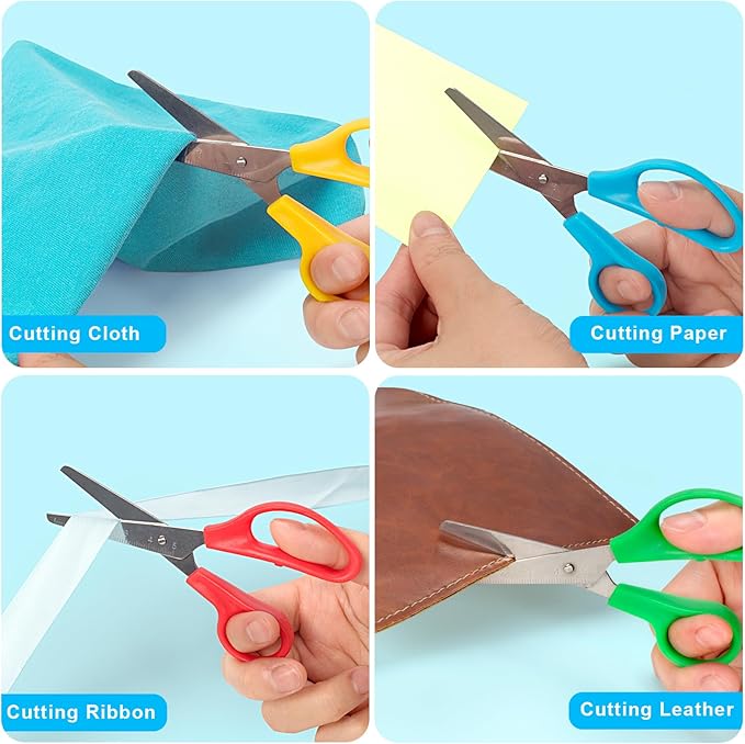 Toidgy 100 Pack Kids Scissors, 5 Inch Scissors Bulk for School, Blunt Tip Scissor for Kids Student Teacher,Kids Safety Scissor for Preschool Classroom Office Home,School Supplies Craft Cutting Paper