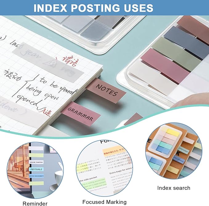 15 Colors Sticky Notes Tabs Pastel, File Tabs Flags Colored Page Markers Pop-up, Adhesive Index Tabs Stickers, Writable Book Tabs for Annotating Books, Notebooks, 600Pcs