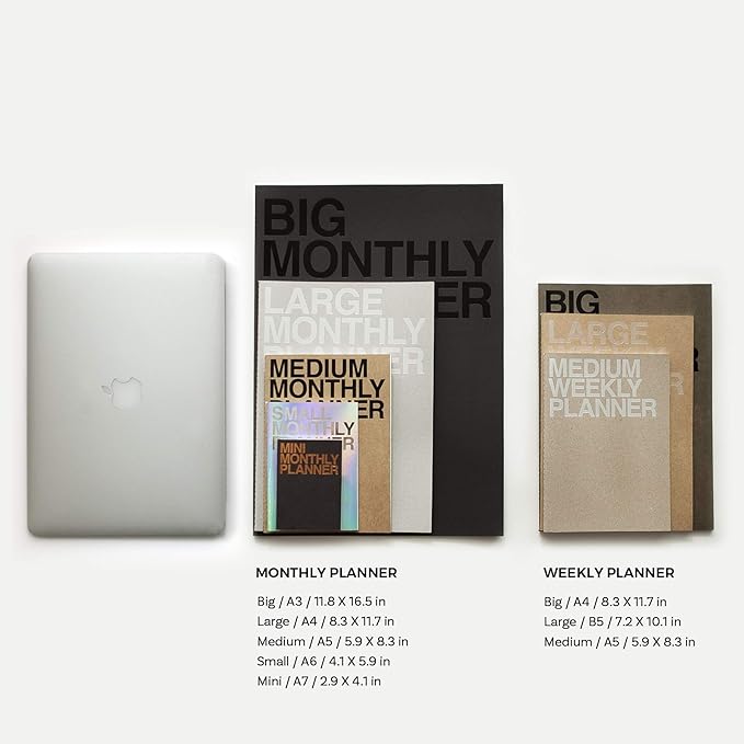 JSTORY Medium Weekly Planner Lays Flat Undated Year Round Flexible Cover One Size Kraft