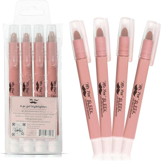 Mr. Pen- Gel Highlighters, 4 Pack, Pastel Pink, Bible Highlighters for Bibles That Do Not Bleed