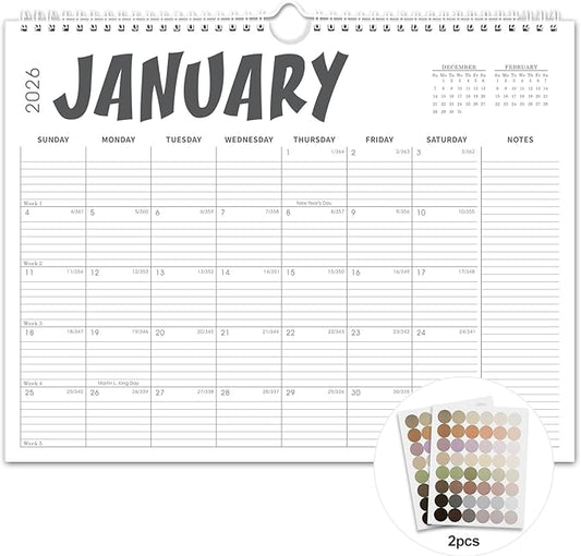 2026 Calendar , 2025-2026 Calendar Wall from Jul. 2025 to Dec. 2026, 14.7" X 11.5" Paper Monthly Planner Wall Hanging Calendar with Thick Paper for Office Home Planning & Organizing (wall calendar B)