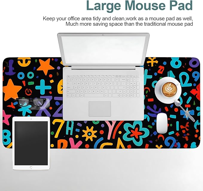 Colorful Abstract Art Extended Gaming Mouse Pad 35.4 x 15.7 Inch – Vibrant Desk Mat for Gaming, Office, and Study, with Non-Slip Rubber Base and Smooth Cloth Surface