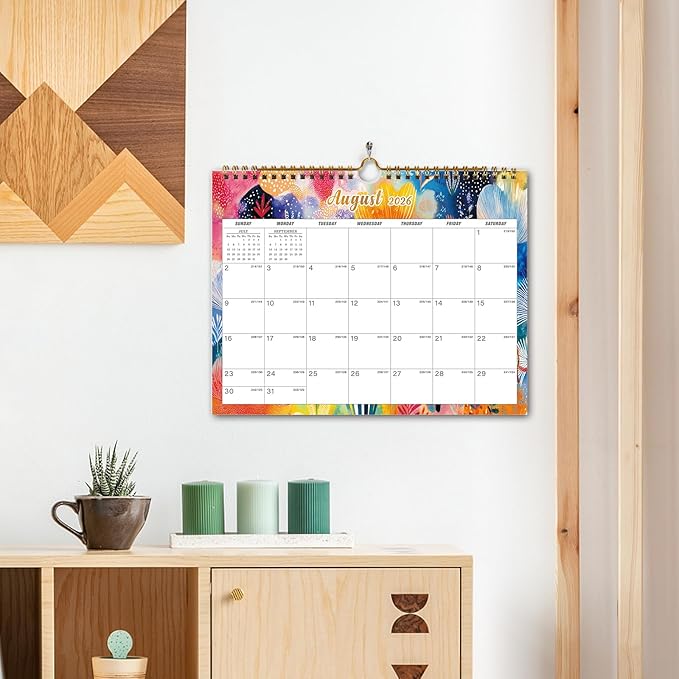 Calendar 2026 - 18 Monthly Wall Calendar, January 2026 - June 2027, 8.5" x 11", Calendar 2026 - 2027 with Twin-Wire Binding, Hanging Hook, Blocks and Julian Dates (Botanical Whimsy Wall Calendar)