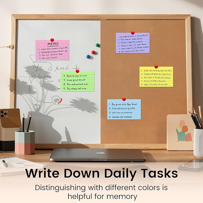 Index Cards 3x5 Inch, 500sheets, Flash Cards,Ruled Lined Colored Note Cards Paper For Studying, Schools Supplies, College, Office And Home Organization, Note Taking Supplies