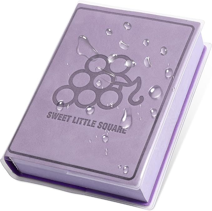 Thick Blank Fruit Journal Notebook with Waterproof Cover,Small 400 Color Pages 3.9 × 5.5 Hardcover Journaling for Women Men Work, School, Note Taking or Sketching Diary (Grape-Purple)