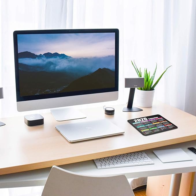 Calendar Mouse Pad with Non-Slip Rubber Base, Premium-Textured & Waterproof Mousepads with Stitched Edges, Mouse Pads for Computers, Laptop, PC, Office & Home (2026 Black)