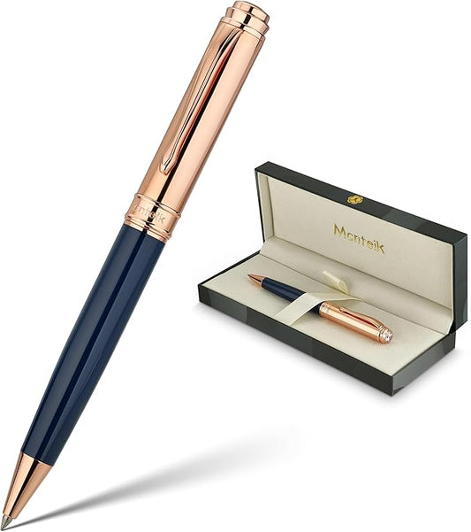 Luxury Gel Pen, Top Set With 8mm Brilliant Diamond,Bright Orange Pen Lacquer,Rose Real Gold Finish, Black Refill,Elegant Gift Pen For Women, Unique, Office,Nice Designer Pens