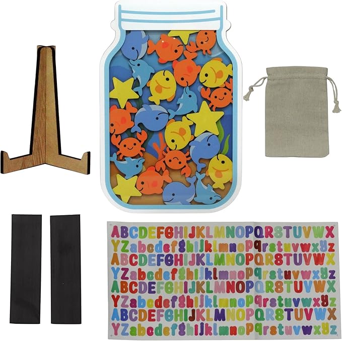 Reward Jar for Kids – Habit Tracker & Positive Behavior System with Reusable Tokens – Visual Chore & Motivation Tool (Fish)