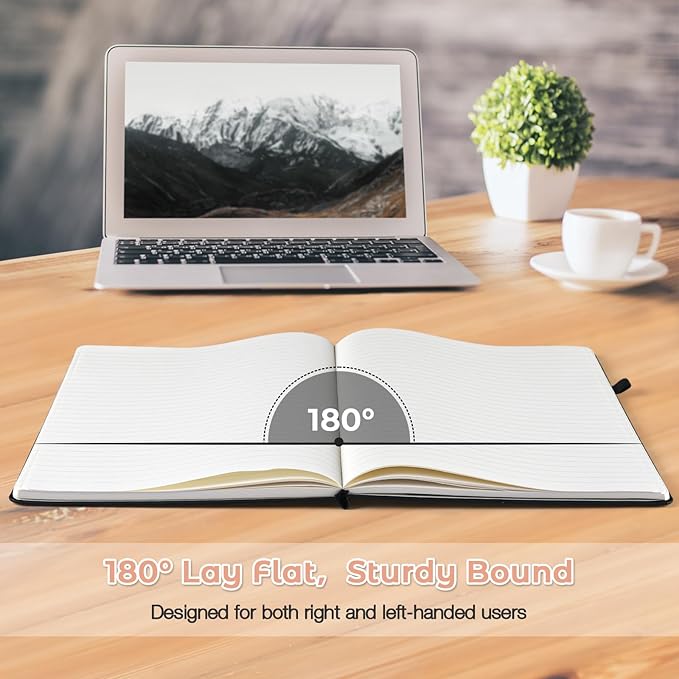 Blank Notebook, Hardcover Sketch Book, 8.5 x 11 Large Blank Journal, No Bleed Thick Paper Sketchbook for Drawing, Unlined Notebook Journal for Women Men School, A4 Leather Sketchbook, Lay Flat, Pink
