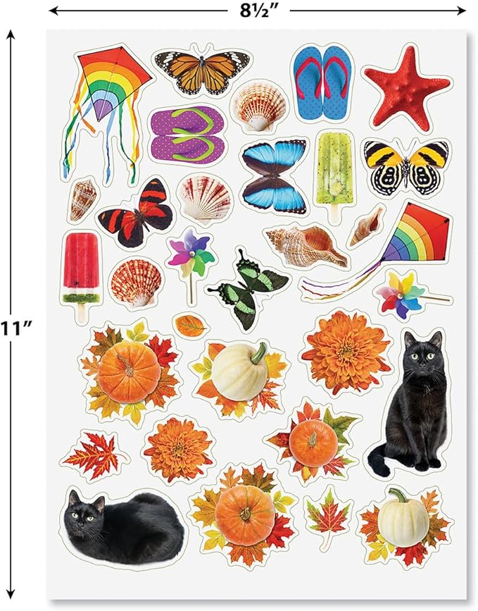 CURRENT Four Seasons Stickers - Assorted Stickers for Kids, Teachers, School, Scrapbooking, Journals, Monthly Planners, Calendars, Holiday Crafts, Greeting Cards, & Special Occasions