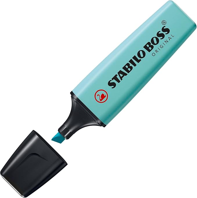 STABILO Highlighter BOSS ORIGINAL Pastel - Deskset of 15 - Assorted Colors Chisel Tip, Anti-Dry Out Technology