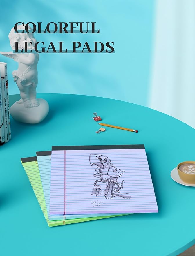 Colored Legal Pads, 3 Pack Writing Pads 8.5 x 11, Note Pads 8.5 x 11 College Ruled, Easy Tear-Off, Note Pads Lined Paper Pads 8-1/2 x 11 Notebook Paper for Office Supplies, 30 Sheets/Pad