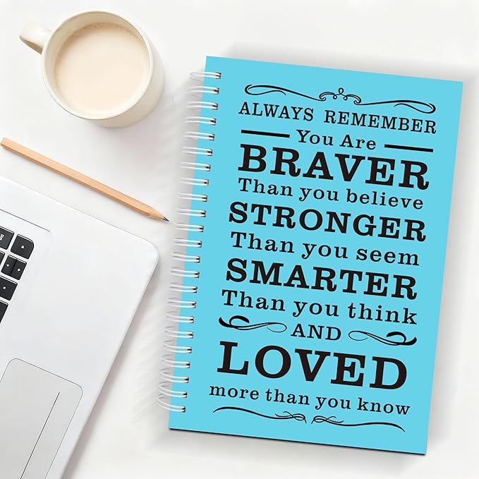 2Pcs Blank Spiral Notebook,Inspirational Gifts A5 Hardcover Sketch Book,Art Sketchbook for Drawing, Unlined, Plain Sketch Book for Women Men Work Writing,160 Pages (2, Blank Page Light Blue)