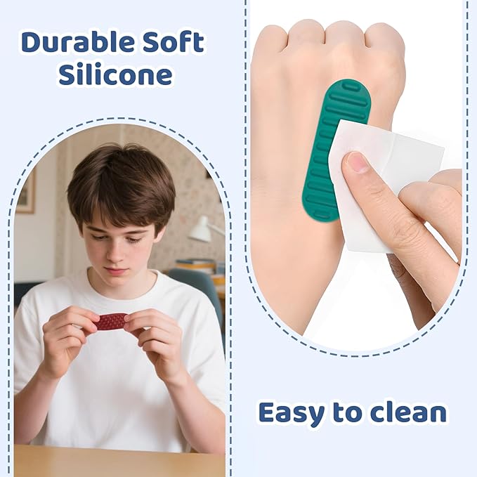 Textured Sensory Stickers for Kids & Adults – 16PC Adhesive Calm Strips for Anxiety, ADHD & Stress Relief – Quiet Fidget Toys for Work, Office, Desk, Gift Classroom Must Haves & School Supplies