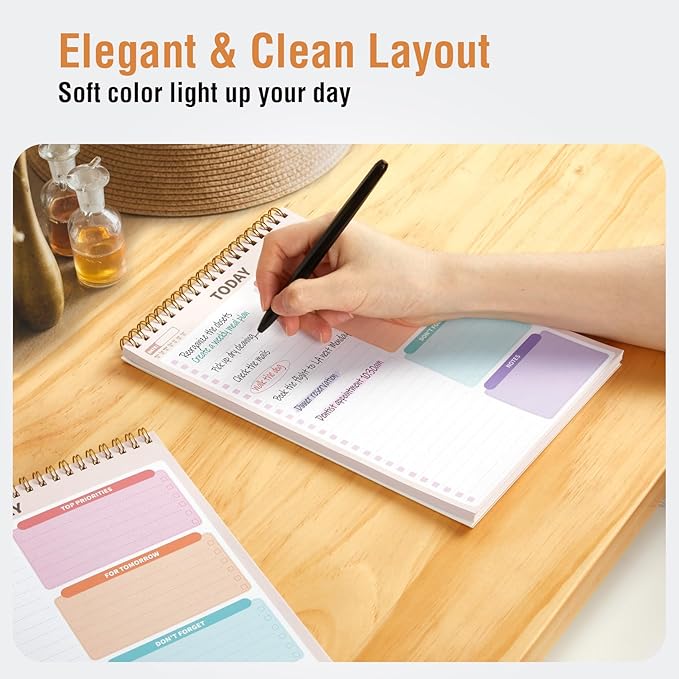 Forvencer To Do List Notepad with 52 Sheets (6.5 x9.8), To Do List Notebook for Work, Undated Daily Planner Organizer for Tasks Checklist & Goal Planning, To Do List for Office, School, Green Block