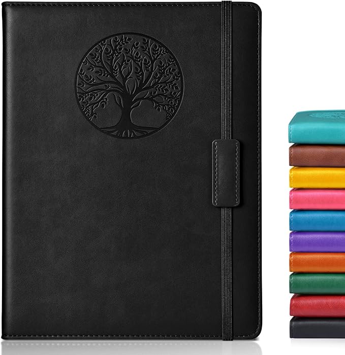 Lined Journal Notebook for Women Men,256 Pages B5 Large Hardcover Leather Journals for Writing,Travel,Business,Work & School,College Ruled Notebooks for Note Taking,Diary Notepad 7.8"×10.2"