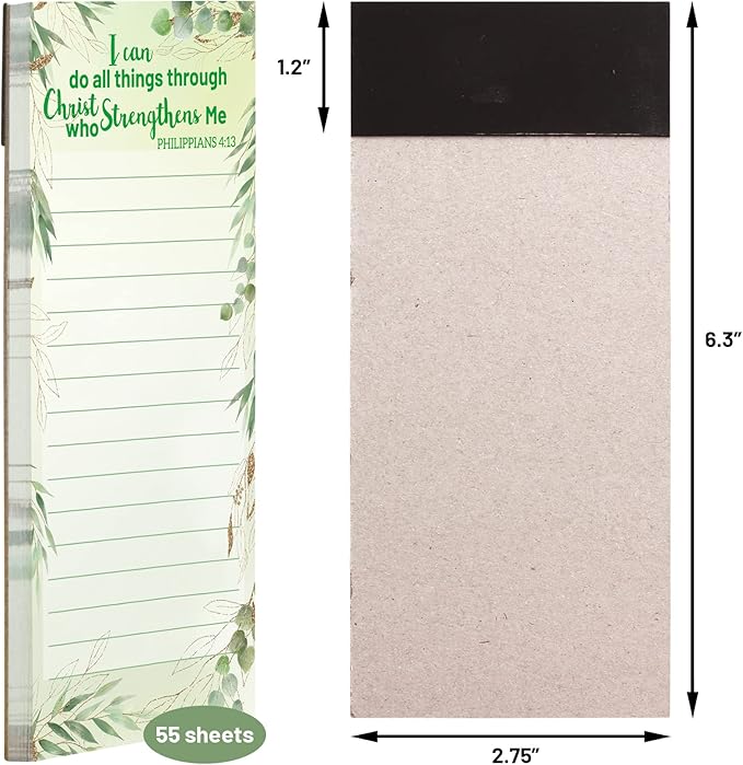 Fancy Land Religious Magnetic Notepads Floral to Do List for Fridge Christian Memo Pads 6 Pack
