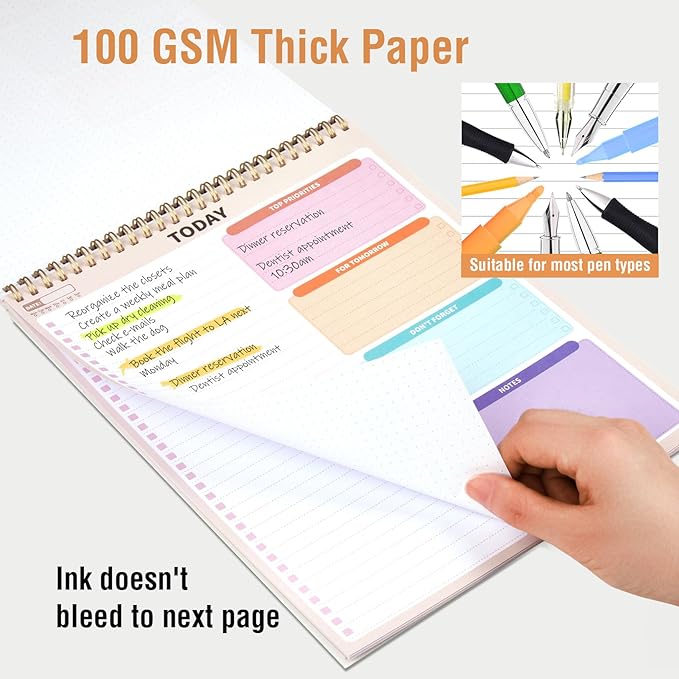 Forvencer To Do List Notepad with 52 Sheets (8.5 x11), To Do List Notebook for Work, Undated Daily Planner Organizer for Tasks Checklist & Goal Planning, To Do List Perfect for Office, School