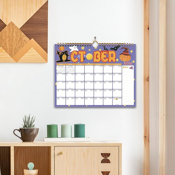 2026 Wall Calendar - 12 Monthly Calendar 2026, January 2026 - December 2026,11.5" x 14.8", 2026 Calendar with Twin-Wire Binding, Hanging Hook, Blocks and Julian Dates (Wall Calendar Seasonal)