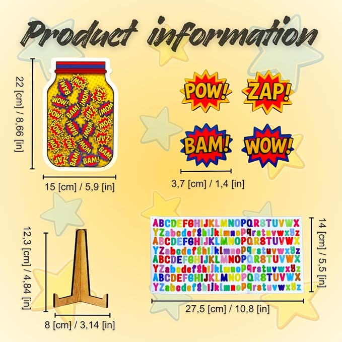 Reward Jar for Kids – Habit Tracker & Positive Behavior System with Reusable Tokens – Visual Chore & Motivation Tool (Comic)