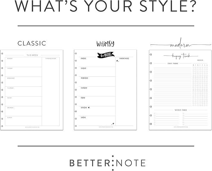 BetterNote 2026 Monthly Calendar Refill Fits Disc Notebooks, Fits Happy Planner, Levenger Circa, Arc Staples, TUL Office Depot, InkWell Press (Modern, 8-Disc, 5.5"x8.5")